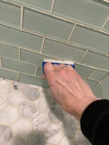 scrubbing tile